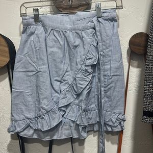 Madewell blue tie skirt